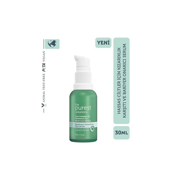 The Purest Solutions Sérum Cica anti-rougeâtre et réparateur de barrière pour peaux sensibles 30 ml