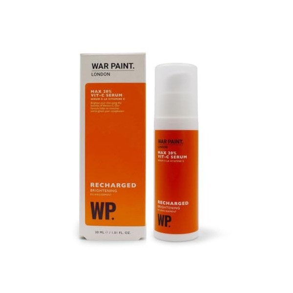 War Paint Sérum Visage Recharged à la Vitamine C pour Hommes, Atténue les Taches Brunes et lHypochromie, Idéal pour les Peau