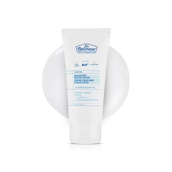 Dr. Belmeur Crème Visage Clarifiante 120ml | Soin hydratant léger | Équilibre optimal eau-huile | Absorption rapide | Pour pe...