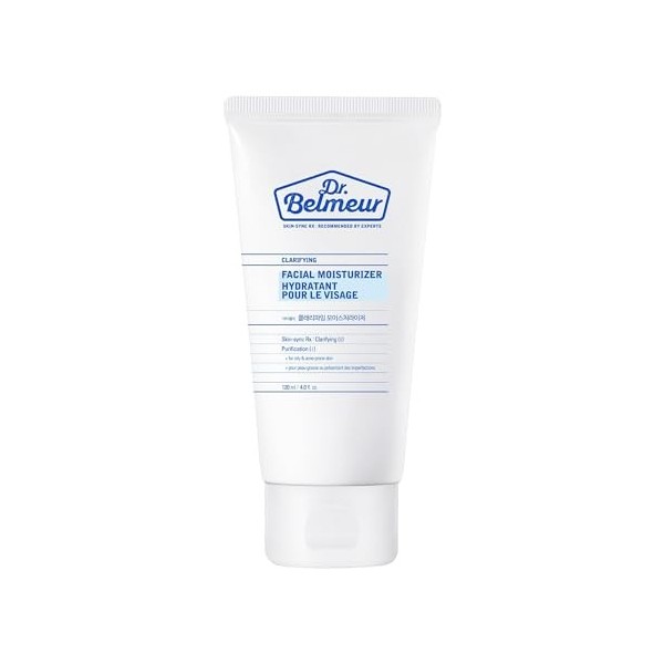 Dr. Belmeur Crème Visage Clarifiante 120ml | Soin hydratant léger | Équilibre optimal eau-huile | Absorption rapide | Pour pe...