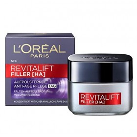 LOréal Paris Soin de jour anti-âge pour femme : atténue les rides et un effet repulpant optimal grâce à lacide hyaluronique