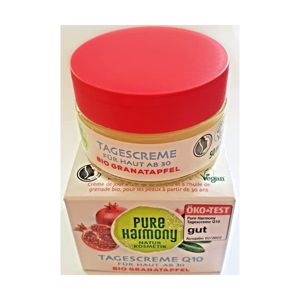 Pure Harmony Q10 Lot de 2 crèmes de jour à la grenade bio pour la peau à partir de 30-2 x 50 ml