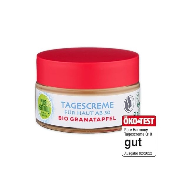Pure Harmony Q10 Lot de 2 crèmes de jour à la grenade bio pour la peau à partir de 30-2 x 50 ml