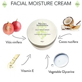 Natures Intervention - Crème Hydratante Visage - 99% Naturel, Sans Parfum Peaux Sensibles. Protège, Hydrate, Apaise & Répare
