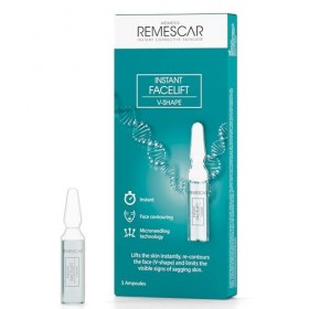 Remescar Instant Facelift V-Shape 5 Ampoules - Technologie Microneedling avec Peptides et Microalgues de Mer Profonde Pour Ra