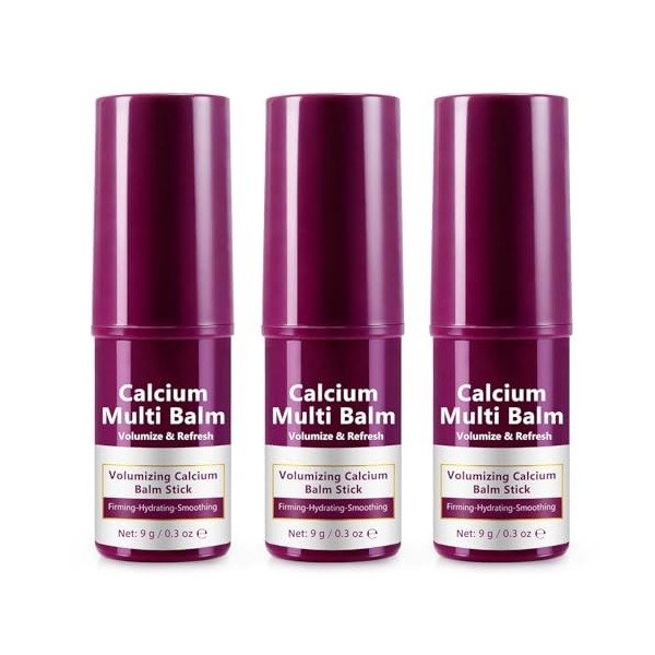 Lot de 3 baumes hydratants au calcium enrichi en collagène, donne à la peau plus de volume et de fraîcheur, soin hydratant et