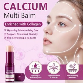 Lot de 3 baumes hydratants au calcium enrichi en collagène, donne à la peau plus de volume et de fraîcheur, soin hydratant et