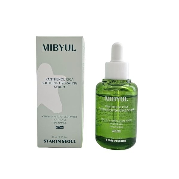 [STAR IN SEOUL] MIBYUL PANTHENOL CICA SOOTHING HYDRATING SERUM, 40 ml, Éclaircissant, Hydratant, Raffermissant, Soin des Pore