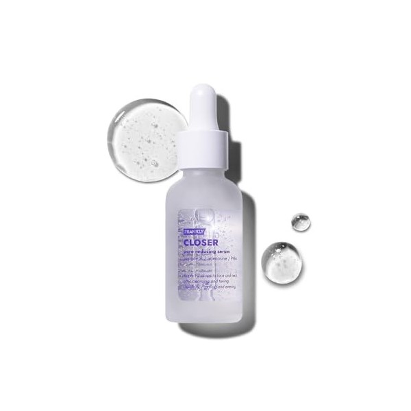 Frankly Sérum Closer - 9 peptides & collagène végétalien, minimiseur de pores & anti-âge, hydratant pour la peau profonde, ve