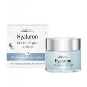 Gel crème hydratant à lacide hyaluronique 48 h I Rafraîchit la peau I Léger & rafraîchissant I Affine les pores et matifiant