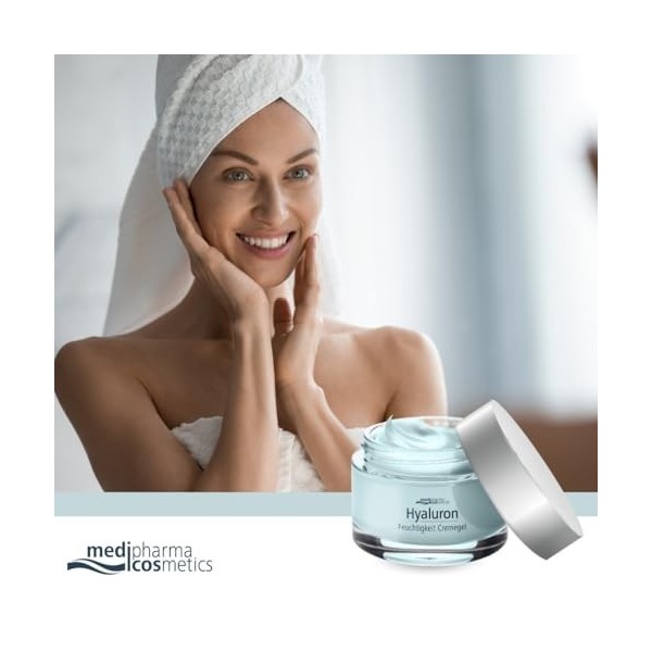 Gel crème hydratant à lacide hyaluronique 48 h I Rafraîchit la peau I Léger & rafraîchissant I Affine les pores et matifiant