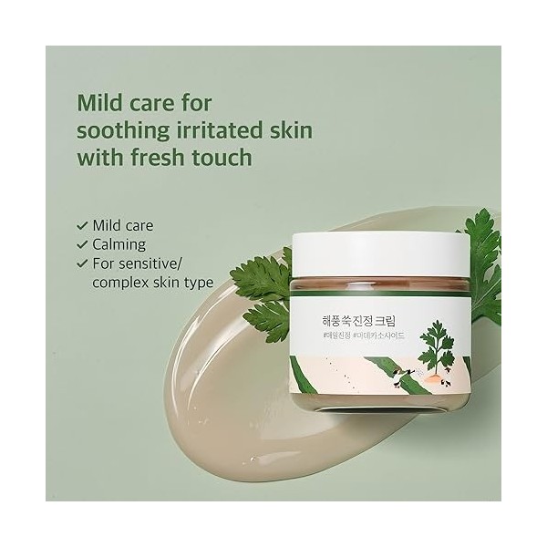 ROUND LAB Crème apaisante à larmoise | Soulage et apaise la peau affectée par le stress et les facteurs environnementaux, Cr