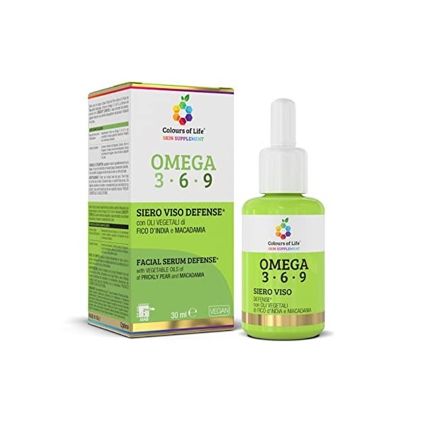 Serum visage DEFENSE avec HUILES VEGETALES de POIRE PRICHE et MACADAMIA - 30 ml avec une action antioxydante et protectrice s