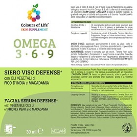 Serum visage DEFENSE avec HUILES VEGETALES de POIRE PRICHE et MACADAMIA - 30 ml avec une action antioxydante et protectrice s