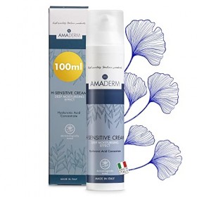AMADERM H-Sensitive Men Cream 100ml | Crème Visage Hydratante avec Acide Hyaluronique Concentré | MADE IN ITALY Crème 24H Hyd