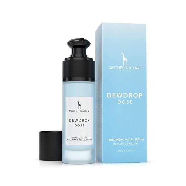 Hyaluron Serum à laloe vera bio - cosmétique végétalien naturel hautement concentré - 30 ml, fait en Italie par Mother Natur