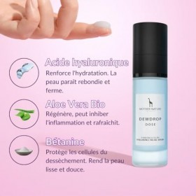 Hyaluron Serum à laloe vera bio - cosmétique végétalien naturel hautement concentré - 30 ml, fait en Italie par Mother Natur