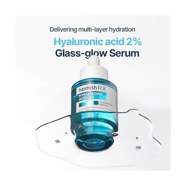 HEIMISH RX Sérum Hydratant à lAcide Hyaluronique – Hydratant pour le Visage, Sérum Facial pour Peaux Sensibles, Formule Non ...