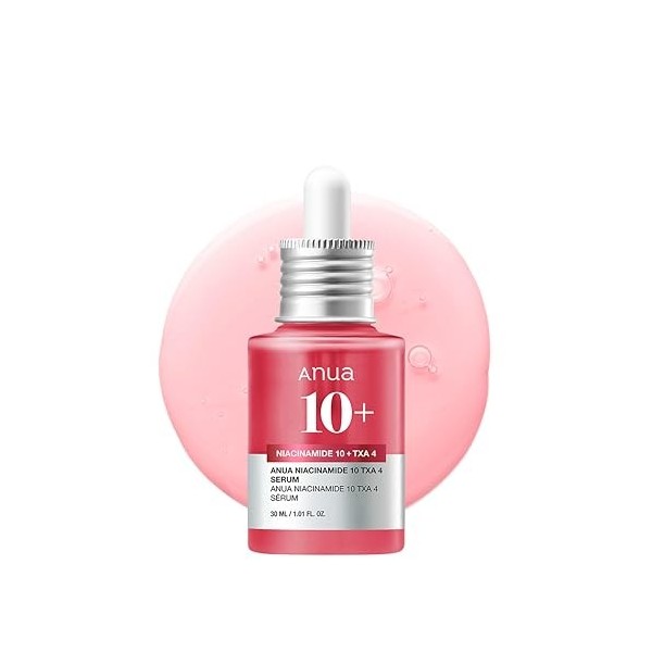 Anua Niacinamide 10 + TXA 4 Serum, Soin anti-taches, Acide Hyaluronique, Acide Tranexamique, Sérum quotidien léger et hydrata