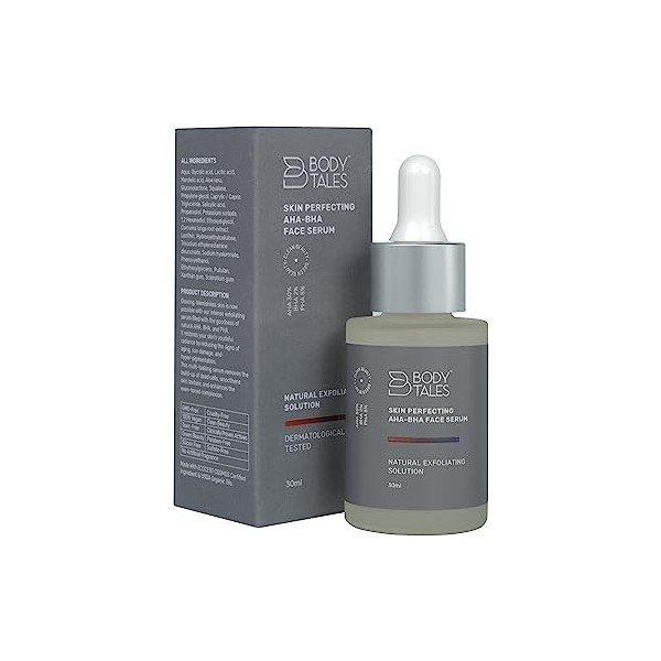 BODYTALES Skin Perfecting AHA-BHA Face Serum, AHA 30%, BHA 2%, PHA 5%, Exfoliate Skin, Reduced Acne, Regeneration of Skin Cel