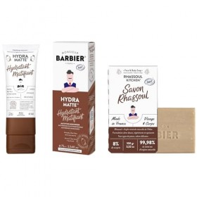 Lot de Crème Visage Matifiante & Savon Visage Surgras – Kit Soin Visage Homme Anti-Brillance – Naturel, Végan, Certifié COSMO