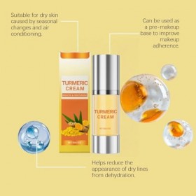 Crème visage au curcuma,Crème serrant la peau pour le visage,Hydratant pour le visage pour les femmes,Crèmes de jour pour les...