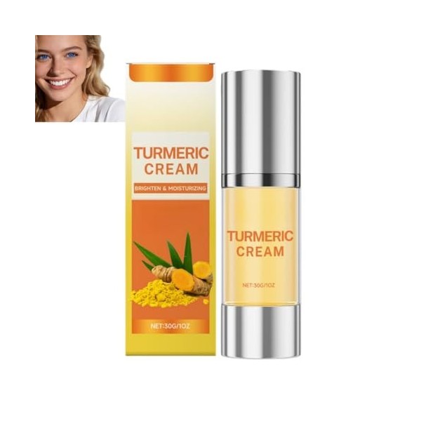 Crème visage au curcuma,Crème serrant la peau pour le visage,Hydratant pour le visage pour les femmes,Crèmes de jour pour les...
