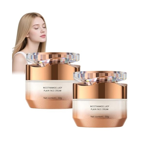 Lot de 2 crèmes pour le visage nus à la niacinamide, double radiance, hydrate, répare la peau de crépine, équilibre la struct...