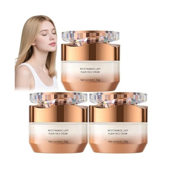 Lot de 2 crèmes pour le visage nus à la niacinamide, double radiance, hydrate, répare la peau de crépine, équilibre la struct...