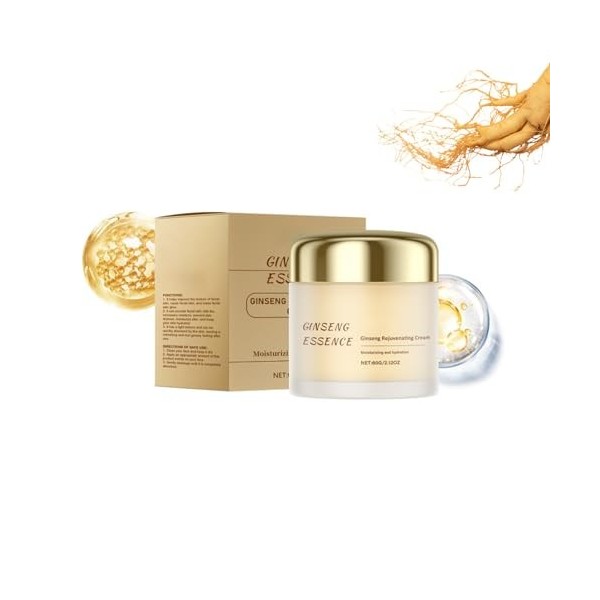 Lot de 2 crèmes hydratantes au ginseng - Crème hydratante anti-âge avec essence concentrée de ginseng - Hydratation profonde ...