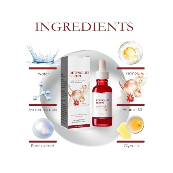 BINGQIAN Rétinol hydratant et Anti-Rides Essence. Hydratant, Anti-Rides, raffermissant Visage Essence