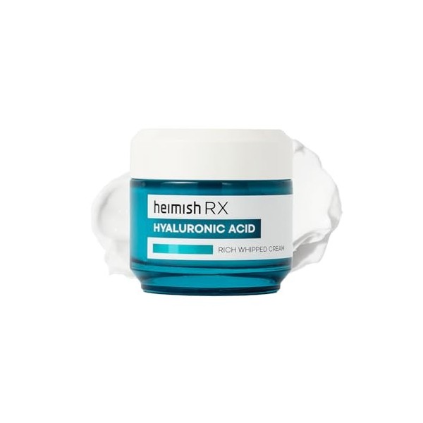HEIMISH RX Crème Fouettée Riche en Acide Hyaluronique – Hydratant Profond pour Peaux Sensibles et Sèches, Crème Visage Quotid