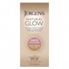 Jergens Natural Glow Crème hydratante quotidienne pour le visage à large spectre SPF 20, tons de peau équitables à moyens, 57