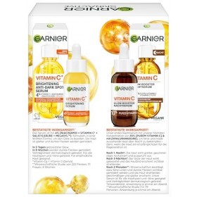 Garnier Sérum Duo de vitamine C Glow Booster jour et nuit avec sérum anti-taches sombres et sérum de nuit éclaircissant contr