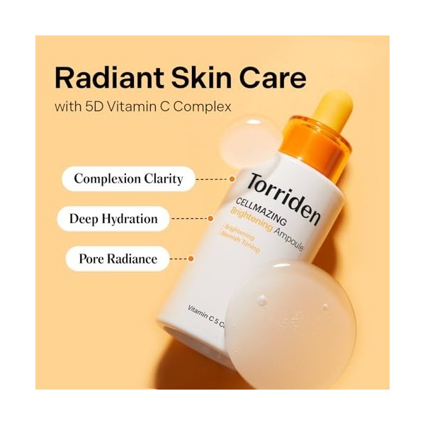 Torriden Cellmazing Ampoule éclaircissante pour tonifier les imperfections Complexe vitamine C 5 30 ml