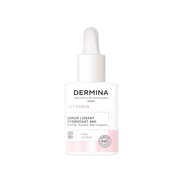 DERMINA Sérum Hydratant 48H - Activateur dEclat Hydratant & Lissant - Anti Fatigue - Pour Tous Types de Peaux - Séries DEFEN
