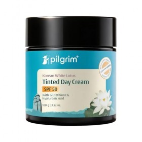 PILGRIM Crème visage au lotus blanc coréen avec SPF 50 Crème de jour au lotus blanc pour femme Utilisation quotidienne Crème 