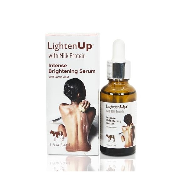 LightenUp, Lactic Acid Serum - 1 fl/oz / 30 ml - Helps to Fade Dark Spots on: Face, Knees, Elbows,