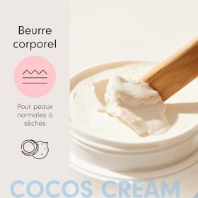 HelloBody Cocos Cream Body Butter – Beurre corporel hydratant pour une peau douce et souple – Au beurre de karité, au beurre 