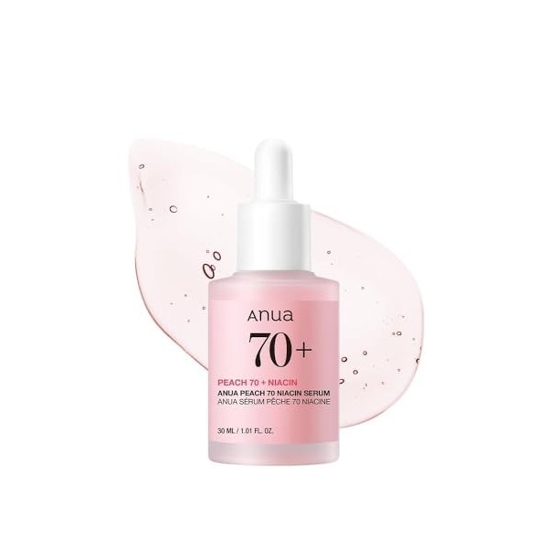 Anua Peach 70 Niacinamide Serum, Sérum éclat quotidien à la Vitamine B12, Niacinamide, Hydratant léger, 1.01 fl.oz