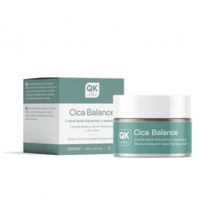 QKnatur Crème Visage Cica Réparatrice & Hydratante – Centella Asiatica, Acide Hyaluronique, Aloe Vera – Peaux Sensibles & Dés