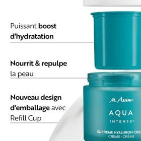 M. Asam AQUA INTENSE Supreme Hyaluron Cream 50ml – Acide hyaluronique pour une crème hydratante visage 24h, repulpe & lisse C...