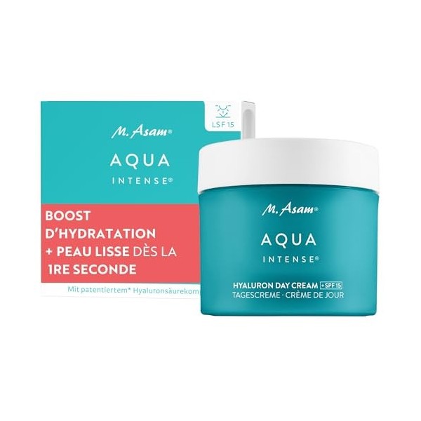 M. Asam AQUA INTENSE Supreme Hyaluron Cream 50ml – Acide hyaluronique pour une crème hydratante visage 24h, repulpe & lisse C...