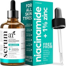 artnaturals Niacinamide Sérum visage – Sérum avancé avec acide hyaluronique – Vitamine B3, safran et huile de tournesol – Réd