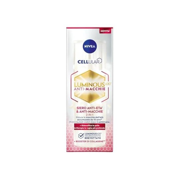 NIVEA Cellular Luminous630 Sérum anti-âge 30 ml Sérum visage contre les rides, les taches et les signes de la météo, sérum vi