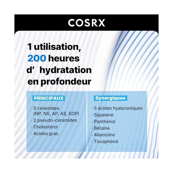 COSRX Crème Visage à la Céramide Crème Hydratante Barrière Cutanée avec 7 Céramides, Acide Hyaluronique & Panthénol, Tous Typ