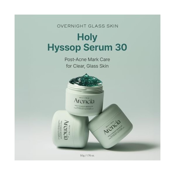 Glow Hyssop Overnight Face Mask Serum - Hydrating & Anti-Ageing Serum for Younger Looking Korean Glass Skin, 30% Vitamin A, C