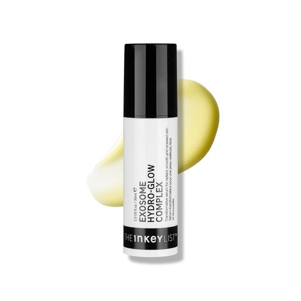 Le complexe Inkey List Exosome Hydro-Glow stimule la production de collagène, revitalise les soins de la peau, hydrate effica