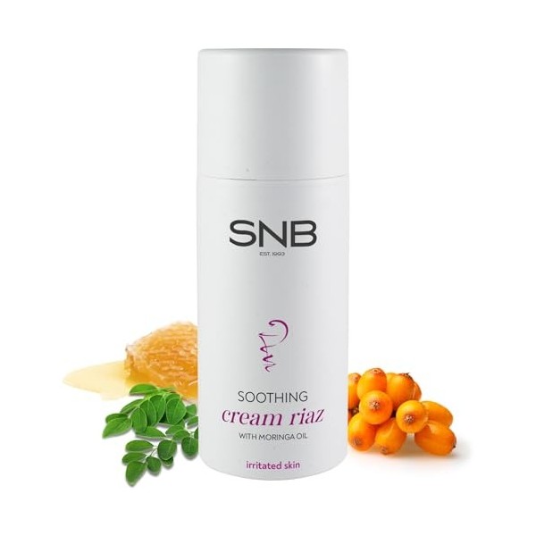 SNB Professional Crème RIAZ Apaisante 100 ml – Soin Naturel pour Peau Irritée – avec huile de moringa, zéolite, extrait de pr