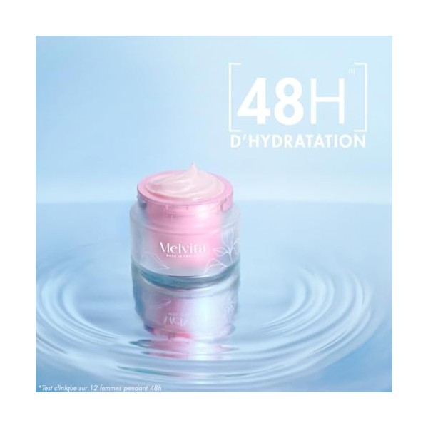 Melvita - Recharge Crème Hydra Repulpante - Source de Roses - pour Hydratation Intense - Rose Sauvage et Acide Hyaluronique -...